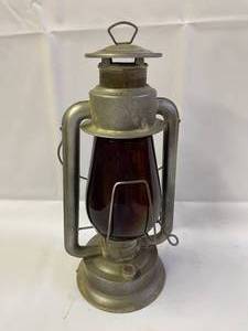 lot 134 image: Farewell Ozman Kirk Ruby Glass Lantern