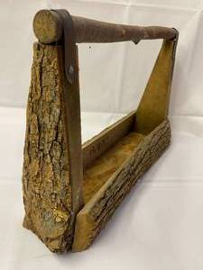 lot 115 image: Vintage Handmade Bark Basket  Planter