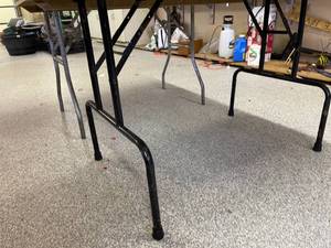 lot 196 image: Two  Wooden Topped Folding Tables