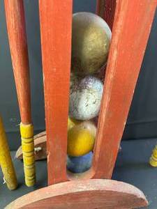 lot 252 image: Vintage Wooden Croquet Set
