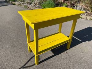 lot 261 image: Vintage Wooden Yellow Table