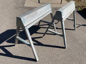 lot 268 image: Pair of Metal Folding Saw Horses