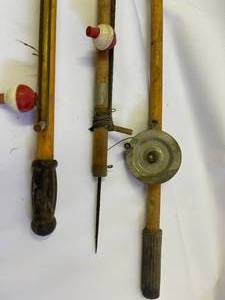 lot 290 image: Vintage Ice Fishing Poles