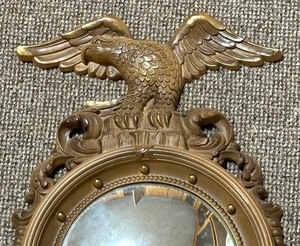 lot 46 image: Federal Style Convex Mirror Vintage Patriotic Mirror