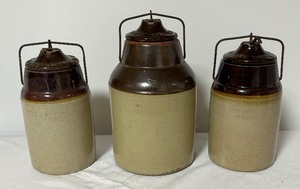 lot 64 image: Trio of Antique Crocks by The Weir 1892 and 1901