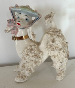 lot 344 image: Vintage Lefton Spaghetti Poodle Figurines