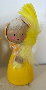 lot 349 image: Lovely Yellow Candle Holders and Darling Dolls