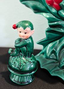 lot 360 image: Vintage Porcelain Elf Figurines and Stand