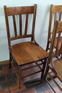lot 34 image: Four Vintage Wood Dining Chairs