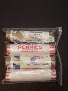 4 - ORIGINAL LINCOLN BU BANK ROLLS