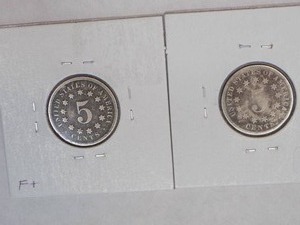1868 SHEILD NICKLE WEXTRA DATELESS NICKLE