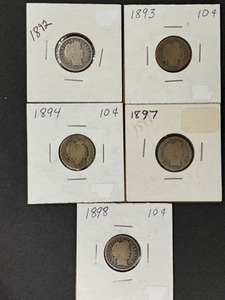 5 BARBER DIMES