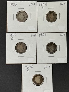 5 - BARBER DIMES