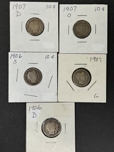 5 BARBER DIMES