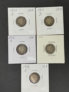 5 BARBER DIMES
