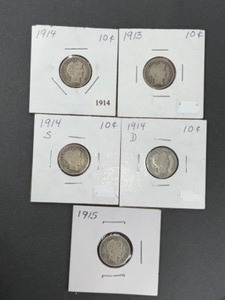 5 BARBER DIMES
