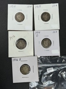 5 BARBER DIMES