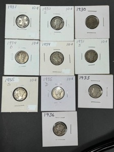 10 MERCURY DIMES