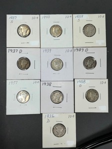 10 MERCURY DIMES