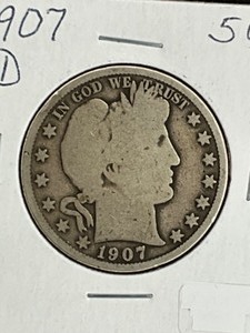1907D BARBER HALF DOLLAR