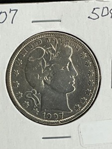 1907S BARBER HALF DOLLAR