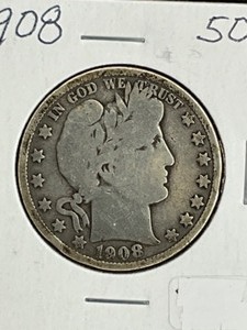 1908 BARBER HALF DOLLAR
