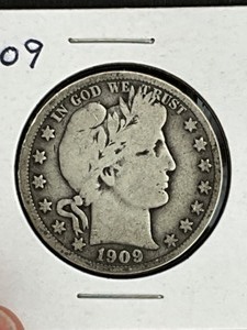 1909 BARBER HALF DOLLAR