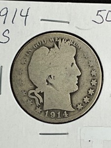 1914S BARBER HALF DOLLAR