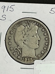 1915S BARBER HALF DOLLAR