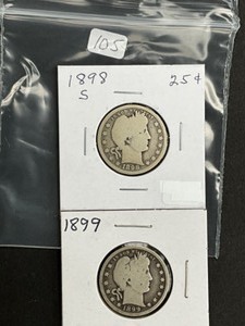 2 BARBER QUARTER 1898S, 1899