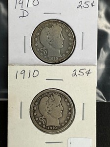2 BARBER QUARTERS 1910, 1910D