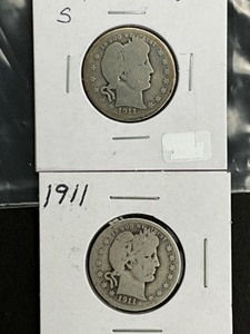2 BARBER QUARTER 1911, 1911S