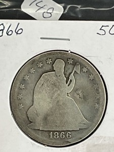 1866 SEALED HALF DOLLAR - MOTTO