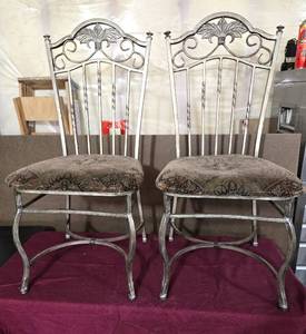 lot 177 image: Two Metal Kitchen Chairs