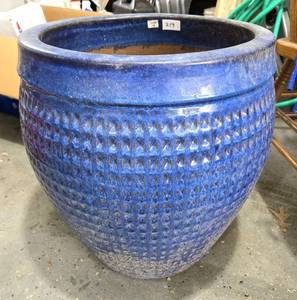 lot 219 image: Blue Ceramic Plant Pot