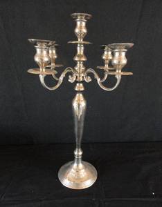 lot 42 image: Tall Silver Style Candle Abra