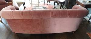 lot 30 image: Wayfair Pink Velvet Sofa