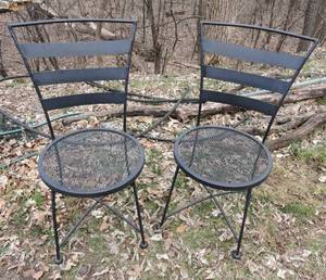 Two Black Metal Chairs