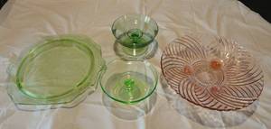 lot 80 image: Anchor Hocking PrincessCake Plate & Depression Glass Collection