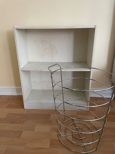lot 251 image: Used White Shelf & Basket