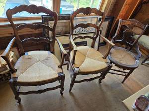 lot 171 image: Solid Vintage Chairs with Good Cane Seat