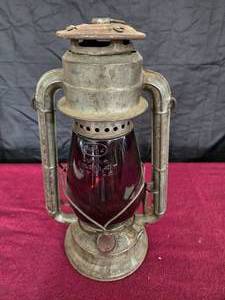 lot 50A image: Lantern by Dietz Jr. India Market with Red Dietz Jr Globe