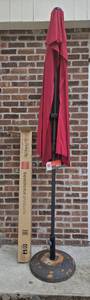 lot 9 image: New Best Choice 9 ft Steel Half Patio Umbrella & Base