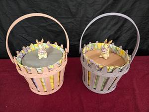 lot 267 image: Two Longaberger Easter Baskets with Inserts & Cute Coverers