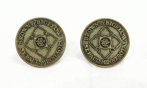lot 33 image: Lot of 2 Pairs of Brown & Bigelow Vintage 75th Anniversary and 14K Cufflinks