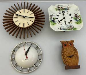 lot 39 image: Misc. Vintage Wall Clocks (NO CORDS)