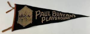 lot 46 image: Vintage 10 x 28  PAUL BUNYANS PLAYGROUND Felt Pennant