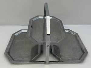 lot 63 image: Vintage Art Deco Era Chase Folding Chrome Three Section Serving Tray