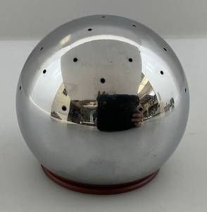 lot 73 image: Art Deco Era Chase Chrome RUSSEL WRIGHT DESIGNED SPHERE Toothpick Holder