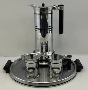 lot 86 image: RARE Vintage 1930 Art Deco SUNBEAM ChromeBakelite Coffee Servise